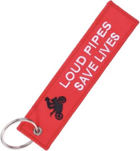 Loud Pipes Save Lives (Rood) - Sleutelhanger - Motor - Scooter - Auto - Universeel - Accessoires