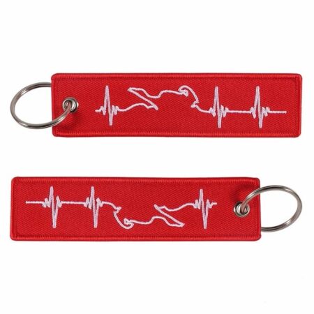 Motor Heartbeat Wit Op Rood - Sleutelhanger - Motor - Scooter - Auto - Universeel - Accessoires